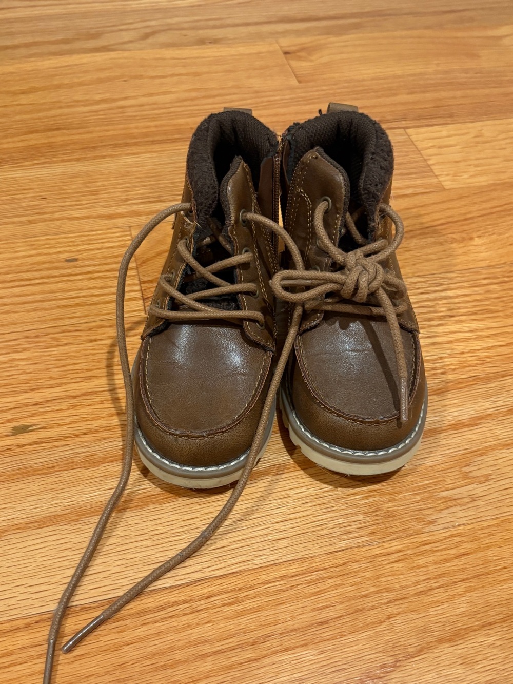 London Fog Brown Kids Lace-Up Ankle Boots